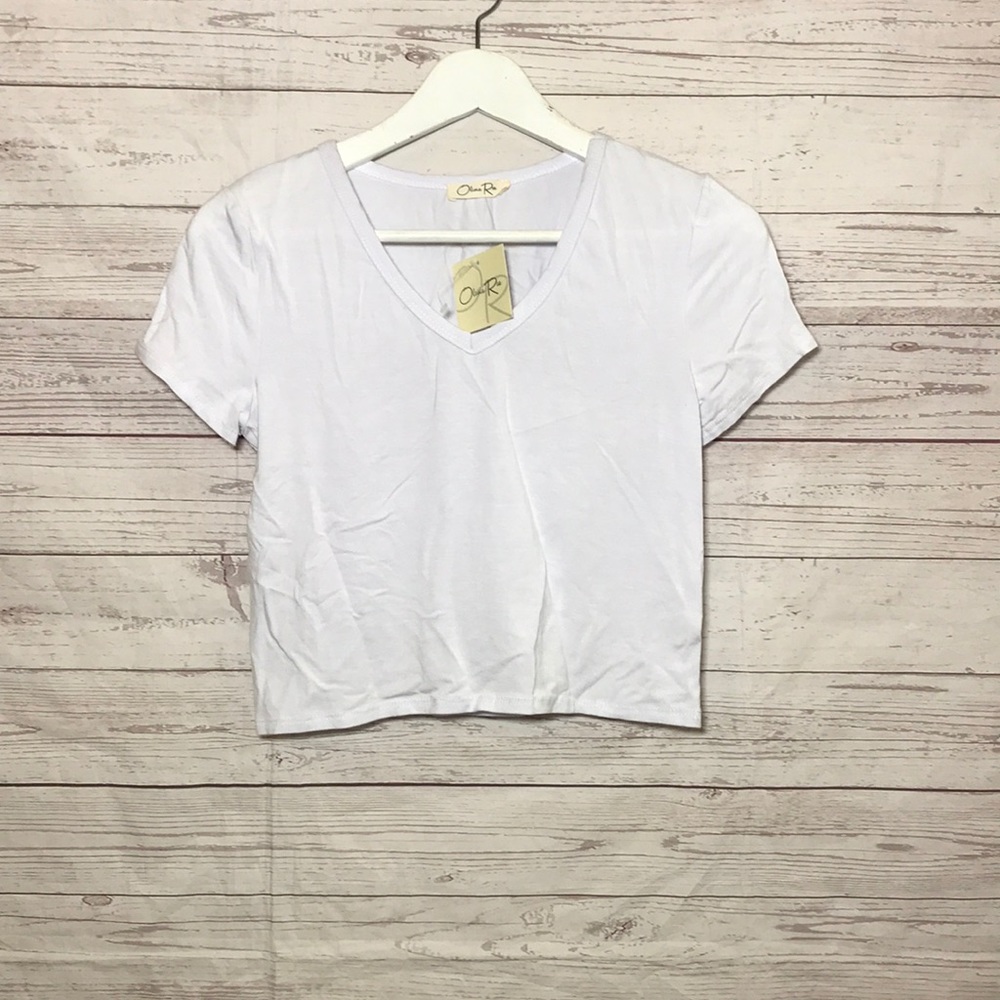 Olivia Rae white crop top size M